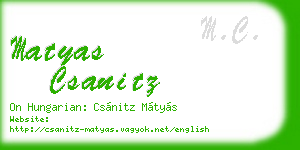 matyas csanitz business card