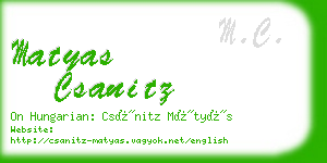 matyas csanitz business card